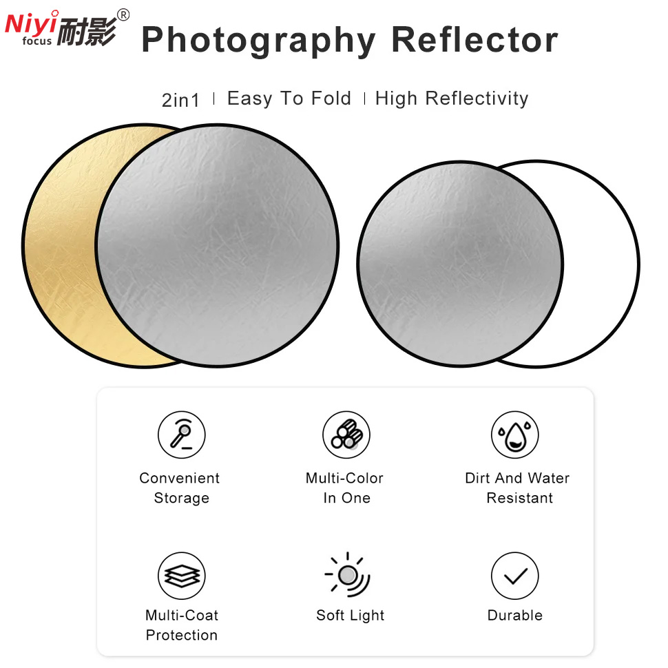 Refletor Portátil Redondo 2 em - Photography Lighting Handheld avaliação e preço