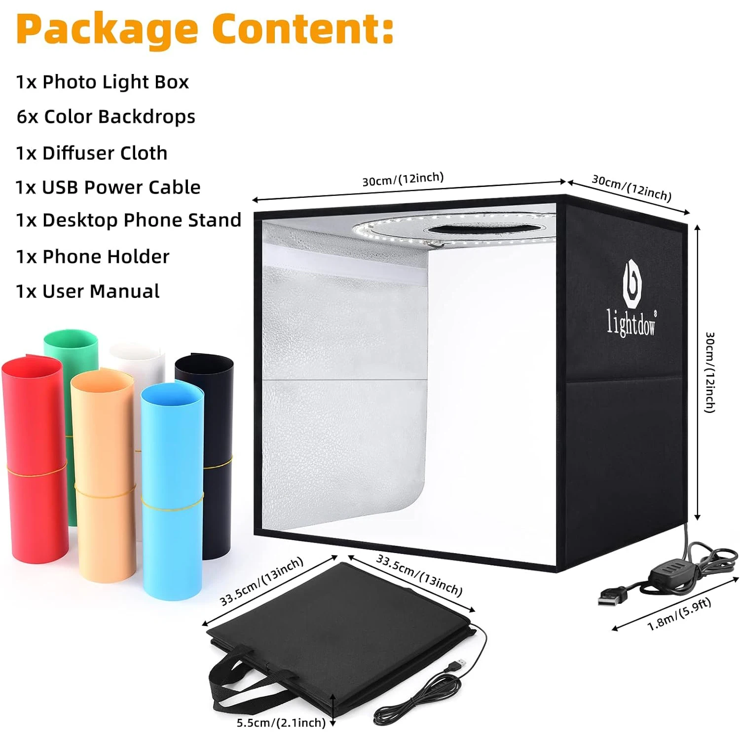 Lightdow Photo Studio Light Bo - Photography Lighting Kit Portable avaliação e preço